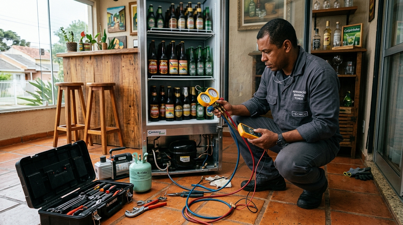 Técnico de conserto de cervejeira em residência em Vila Velha‑ES