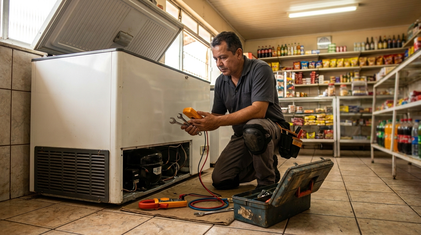 Técnico de conserto de freezer em residência em Vila Velha‑ES